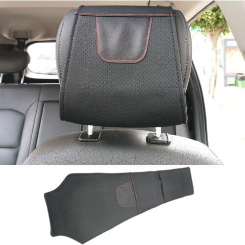 1pc for Kia Sportage Optima Rio x line Carnival Niro Car Headrest Protector Case Pu Leather Car Headrest Cover Car Accessories