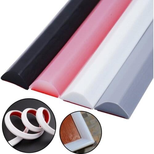 1PC Foldable Block Water Sealing Strip Shower Threshold Dam Self-adhesive Silicone Bathroom Kitchen Barrier Home Decoration