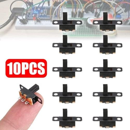 10pcs Black SPDT Miniature Switch Micro Toggle Switch ON-Off Miniature Slide Switches For DIY Small Power Electronic Projects