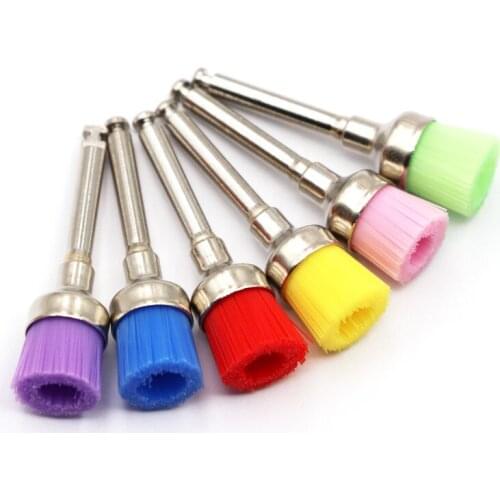 100pcs/50pcs Dental Nylon Polishing Brushes Pointed Bowl Head Brush Oral Care Tool Prophy Prophylaxis For Contra-Angle Handpiece