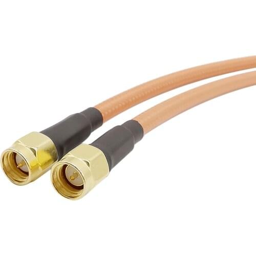 2Pcs Antenna SMA Male To SMA Male Connector Double SMA-J Plug RG400 RF Pigtail Low Loss Coaxial Cable Wire Adapter