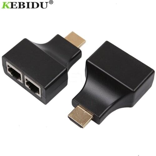 2PCS/set HDMI-compatible To RJ45 Dual Ports Converter Network Cable Extender by Cat5e/Cat6 Cables 1080p For HDTV HDPC PS3 STB