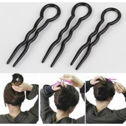3piece/set 2017 Fashion ABS Japan OL Favorites U Shape Hair Clips Hairclip Grips Plastic Forks Hair Styling Accessories