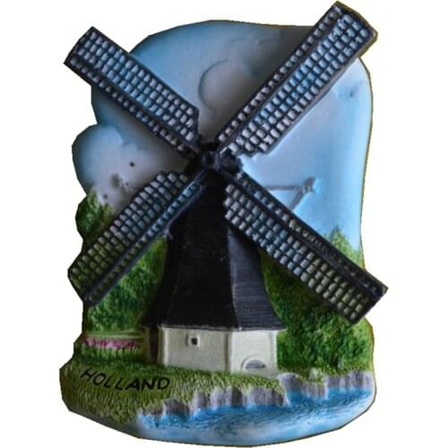 Hand-Painted The Netherlands Windmill Aromatherapy 3D Fridge Magnets World Travel Souvenirs Refrigerator Magnetic Sticker