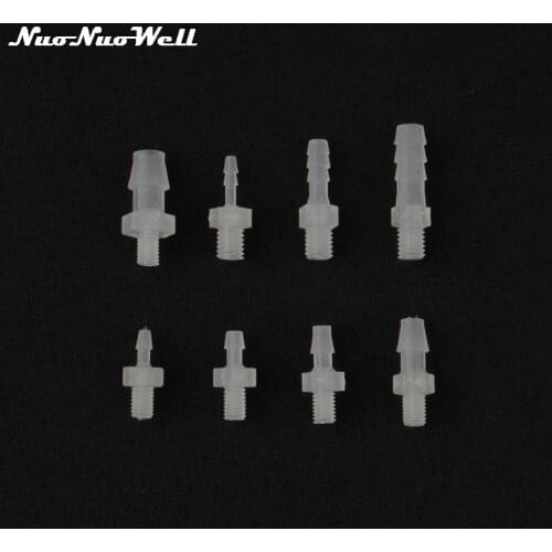 5pcs NuoNuoWell Food Grade M5 M6 Male Thread to 2mm~8mm Hose Straight Connector Aquarium Air Pump Pipe Fish Tank Adapter