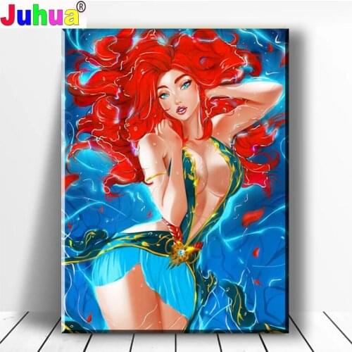 New 5D Diamond Embroidery DIY full circle square diamond painting cross stitch"sexy girl"round diamond embroidery cartoon Gift