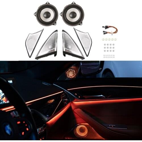 Car Neon Lamps For BMW 5 Series G30 G38 LED Luminous Tweeter Speaker Panel Synchronous Ambient Light Cover Door Decorative Cover