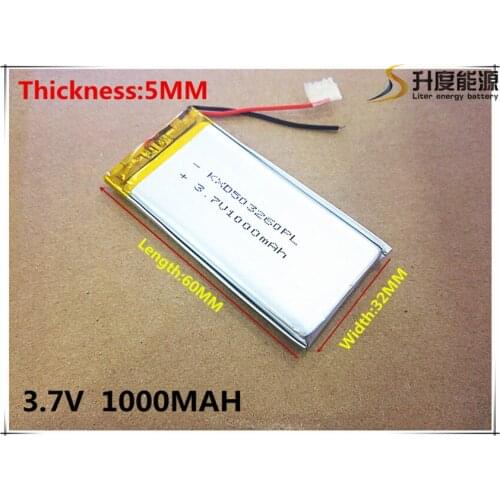 Free shipping 3.7 V 503260 lithium-ion polymer battery 1000 mah vehicle traveling data recorder LED speakers toys