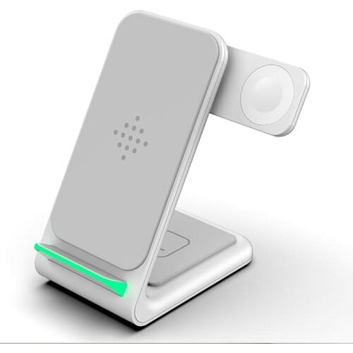 3 In 1 Qi Wireless Charging Stand 15W Fast Wireless Charger Foldable For iPhone 12 Mini Pro Max For Apple Watch For Airpods Pro