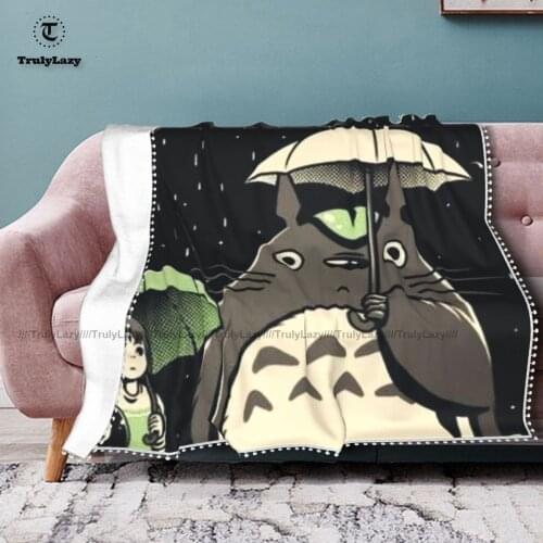 Totoro Blanket Cheap Colorful Pom Pom Bedspread Fleece Chair Super Soft Blanket