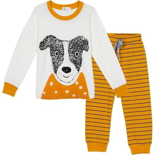 2021 Children Clothing Autumn Boys Dinosaur Sleepwear Clothes For Kids Pajamas Set Nightdress Home Cartoon Suit Pjs 2-7 Years