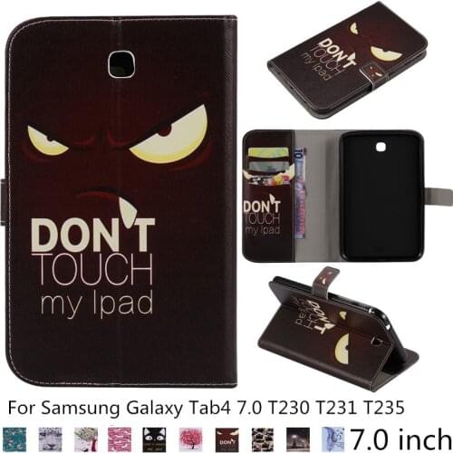 Child kid Cartoon Case Cover Magnetic Flip PU Leather Back Case For Samsung Galaxy Tab4 7.0 T230 T231 T235 SM-T230 shell + pen