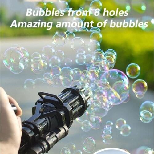 Kids Gatling Bubble Gun Toys Summer Automatic Soap Water Bubble Machine For Children Toddlers Indoor Outdoor Toys Wedding
