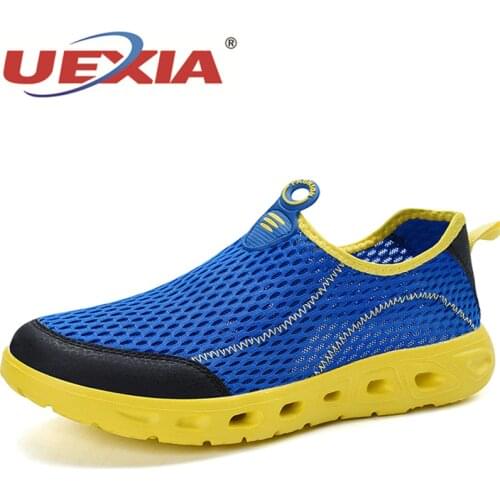 UEXIA Breathers Loafers Summer Fashion Hollow Sneakers Mens Shoes Slip On Casual Comfortable Lightweight Footwear Flats Big Size