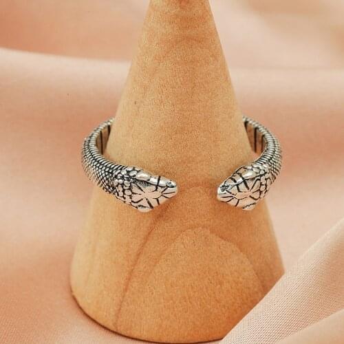 European and American Creative Metal Snake-shaped Couple Ring Retro Adjustable Personality Fashion Geometric Open Rings
