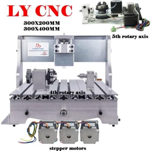 DIY CNC Frame 3040 3020 5 Axis 4 Axis for CNC Metal Wood Router Milling Engraving Machine with Stepper Motors and Couplings Kit