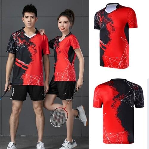 2021 New Badminton Shirt Men Women, Tennis T-shirt Shorts for Men,Women Table Tennis Jersey,Fitness Running Tennis T Shirts 3018