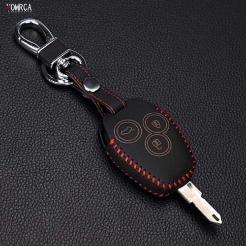 3 button leather hand sewing car remote control key cover cover for Renault Clio scenery Megane dust Sandero Captur Twingo mode