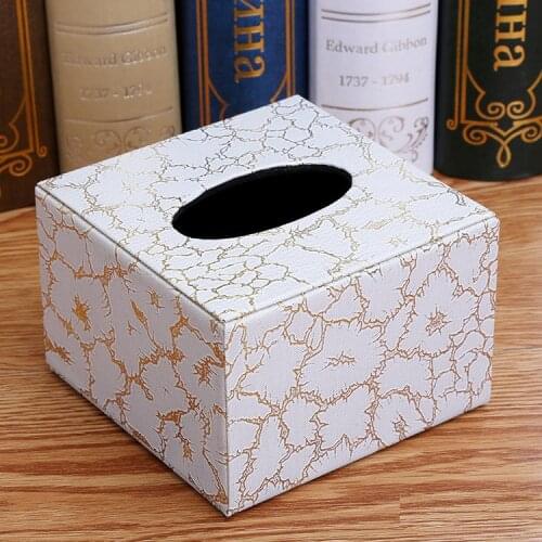 Cute modern PU wood Square Dining room Living room Toilet Paper Box Paper Holder paper towel dispenser serviette de table papier