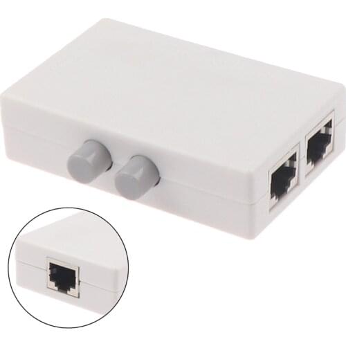 Mini 2 Port RJ45 RJ-45 Network Switch Ethernet Network Box Switcher Dual 2 Way Port Manual Sharing Switch Adapter HUB
