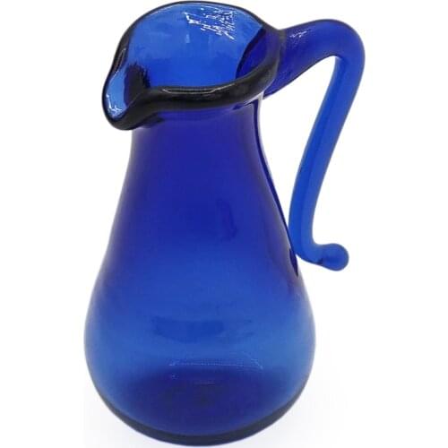 Odoria 1:12 Miniature Glass Vase Blue Water Pitcher Dollhouse Decoration Accessories