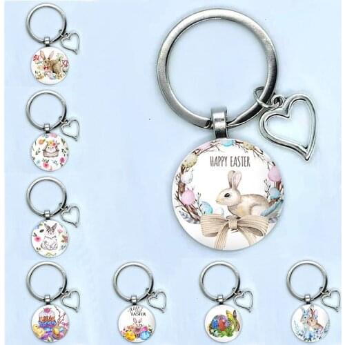2021 New Easter Handmade Cartoon Bunny Keychain, Fashion Egg Key Ring, Holder Holiday Gift Keychain