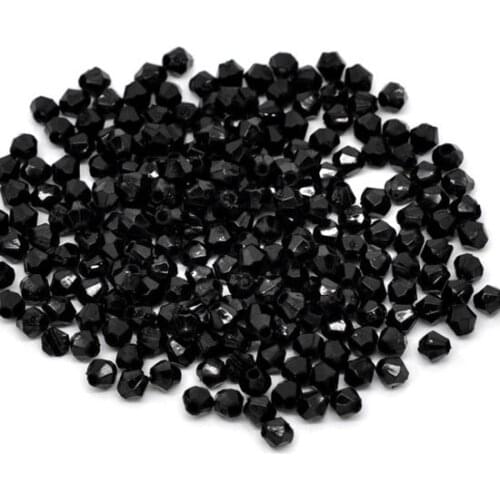 Wholesale 2000 Pcs Black Faceted Bicone Acrylic Spacer Beads 4x4mm Diy