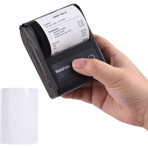 Portable 2inch Mini Mobile Label Printer 58mm Wireless Bluetooth Thermal Bill Receipt Printer ESC/POS Print for Retail Store