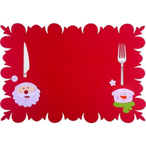 Christmas Tableware Placemats Non-woven Fabric Kitchen Home Convenience Clean Tableware Decoration Accessories