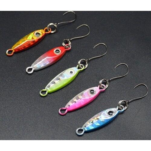 Fishing Lure Metal Jig Small Decoys 3g 6g Artificial Lures Hard Bait Single Hooks Lot 5 Pieces Sale