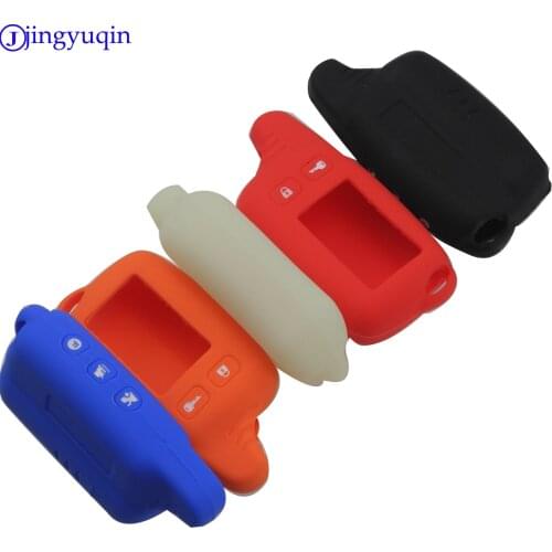 Jingyuqin 10p Silicone Case KeyChain Fob Cover For Tomahawk TW9010 TW-9010 9010 Fob Russian 2 Way Alarm System Remote Key