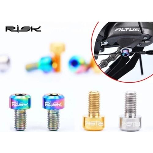 Risk 10401 Mountain Road Titanium Bike Bicyle M5x9 Front & Rear Derailleur Wire Fixing Bolts Shift Inner Line Cable Fixed Screw