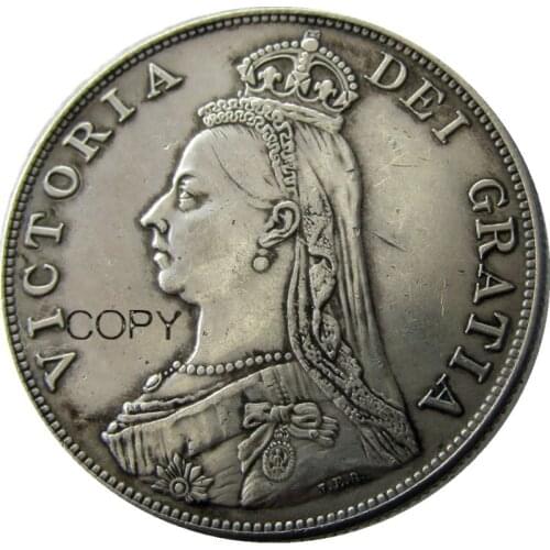 GREAT BRITAIN, Victoria Double Florin A Set Of(1887-1890) 4pcs Silver Plated Copy Coin