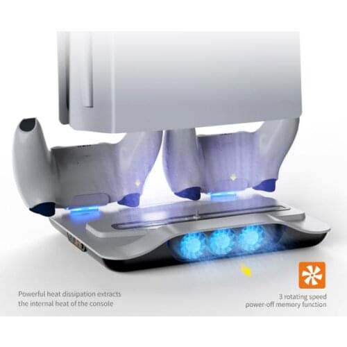For PS5 Vertical Stand With Cooling Fan Base Dual Controller Charger Console Charging Station Fan Cooler For PS5 Charger Base