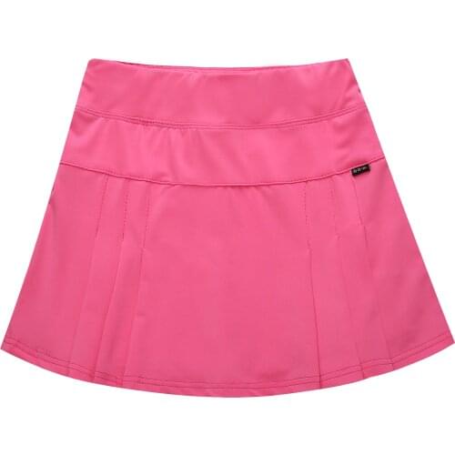 Women Sports Tennis Skirts Solid Color Pleated Skirt Summer High Waist Inside Pocket Quick Dry Elastic Sport Badminton Skirt