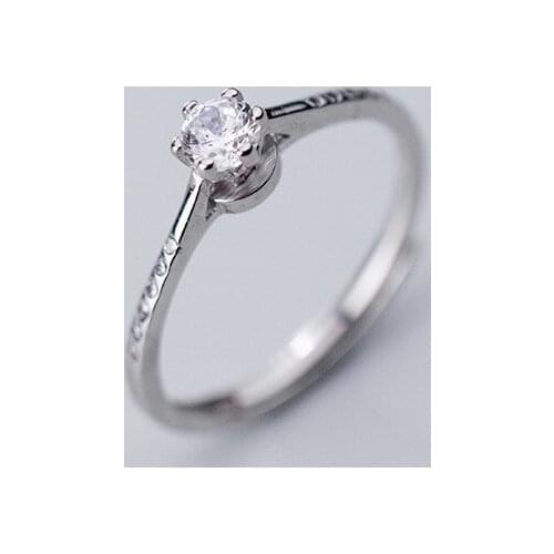 MloveAcc High Quality 925 Sterling Silver Wedding Ring Princess CZ Finger Rings for Women Silver Engagement Jewelry