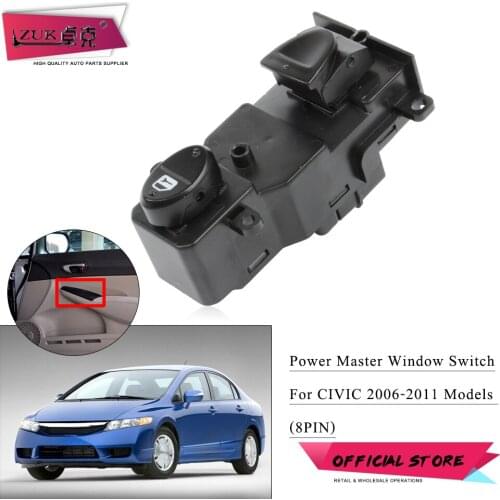 ZUK High Quality 8PIN Front Passenger Side Power Window Switch Button For HONDA CIVIC FA1 2006-2011 For Left Hand Drive Car