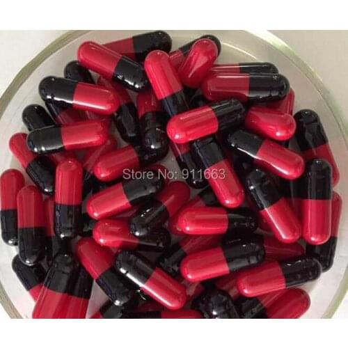 0# 10,000pcs,black/red colored gelatin empty capsules sizes 0/hard gelatin capsules/medicine packaging