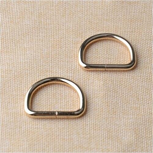 1 1/4 inch (30mm) inside wide Gold Plated Unwelded D Rings Metal Rings for Bag Making 50pcs/lot