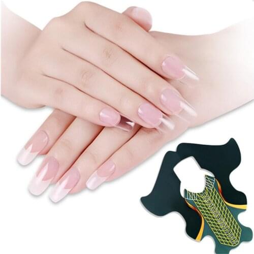 100Pcs Nail Art Tools Nail Forms Extension UV Gel Tips Extension Builder Form For Nail Extension Stencil Manicure Tool