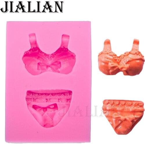 3D Sexy Hot Bikini Swimwear Shape soap mould DIY fondant silicone mold baking tools for cakes decorating T0097