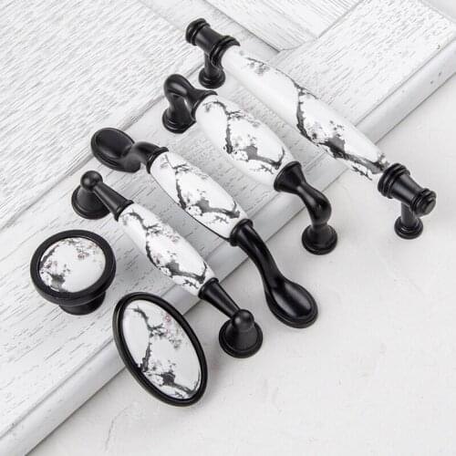 96mm Bronze Kitchen cabinet handle Ceramic drawer pull knob Antique brass dresser pulls Cupboard wardrobe furniture door handles