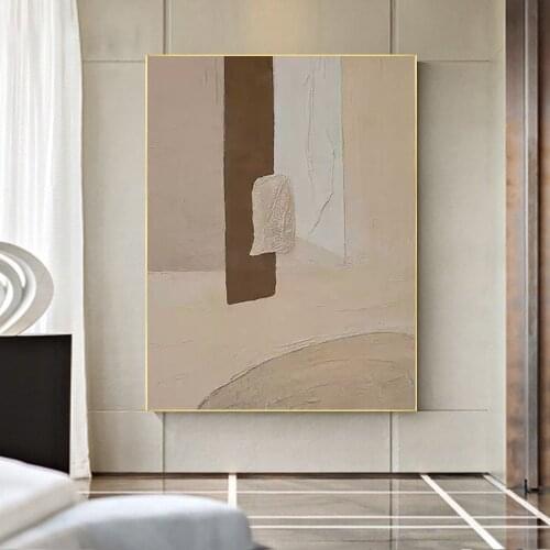Acrylic painting thick oil texture canvas painting hand-painted modern oil painting simple outline drawing living room wall art