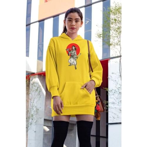 Angemiel Wear Samurai Women Yellow Dress Sweatshirt Tunik