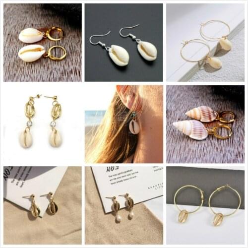 Bohemian Real Shell Conch Drop Earrings Jewelry Earrings for Women Wedding Statement Jewelry Korean Dangle Earrings Wedding