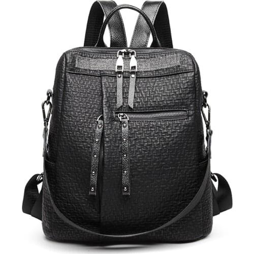 Brand Women Backpack 2021 Teenage Girl Schoolbag Ladies Genuine Leather Backpacks Fashion Dual-use Shoulder Bag