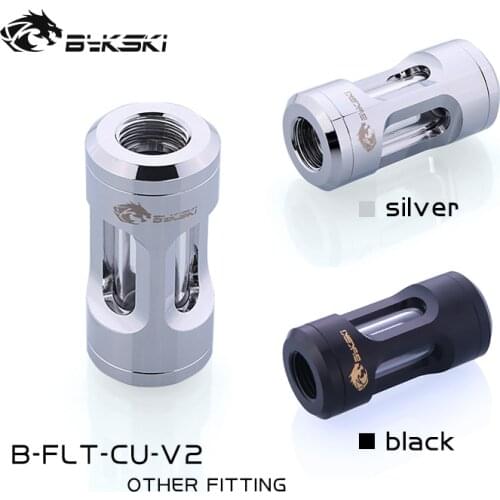 Bykski B-FLT-CU-V2,PC Water Cooling Filter Fittings,Dual Inner G1/4 Thread Female To Female Connector