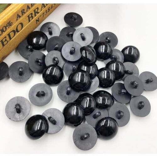 20pcs 20mm Black Buttons Plastic For Scrapbooking Half-Pearl Shank Buttons Animal Eyes For Toys DIY Hand Clothing Sewing PT258