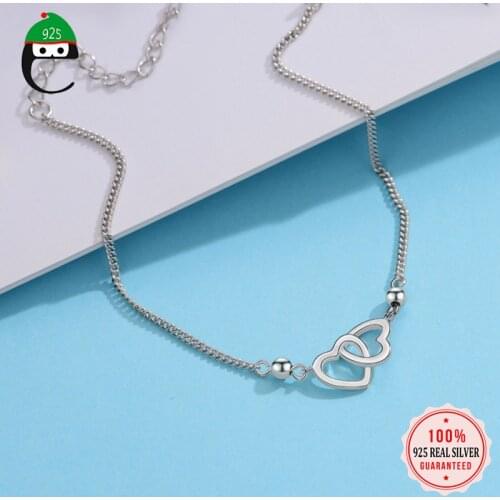 ElfoPlataSi Real 925 Sterling Silver Fashion Sweet Romantic Heart Love Bracelet For Women Wedding Party Fine S925 Jewelry DD601