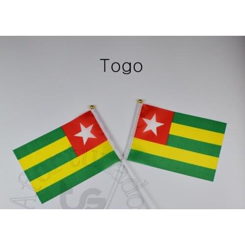 Togo flag Banner 14*21cm hand waving National flag Home Decoration flag banner